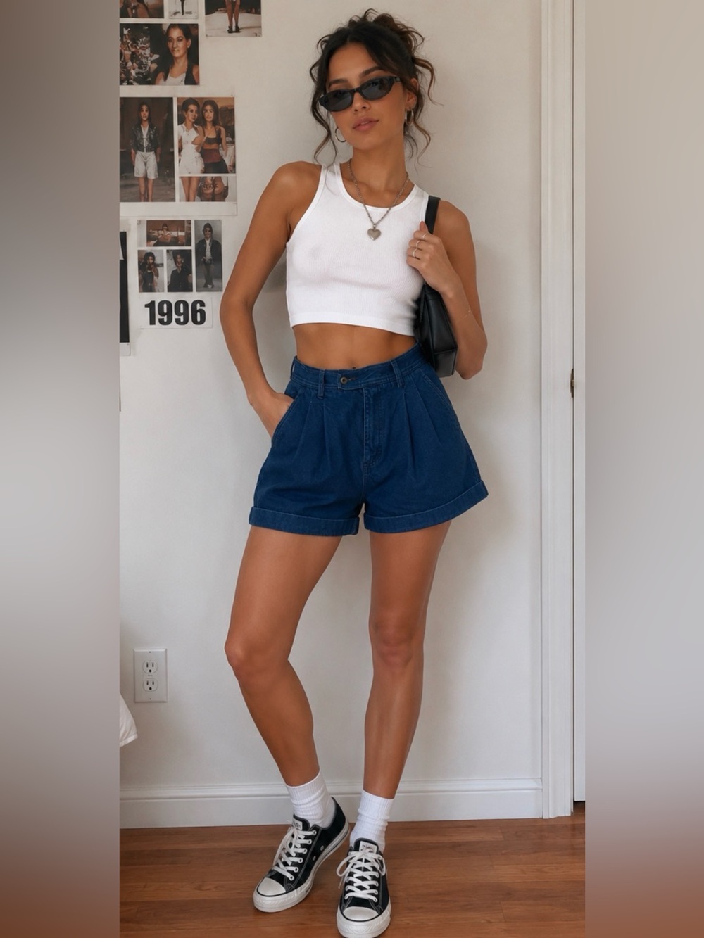 Vintage Pleated High Waisted 90s Y2K Shorts